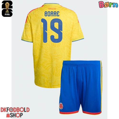 Colombia Rafael Santos Borre #19 Hjemmebanesæt Børn VM 2026 Kort ærmer (+ korte bukser)